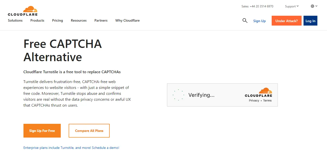 Pagina CAPTCHA Cloudflare.