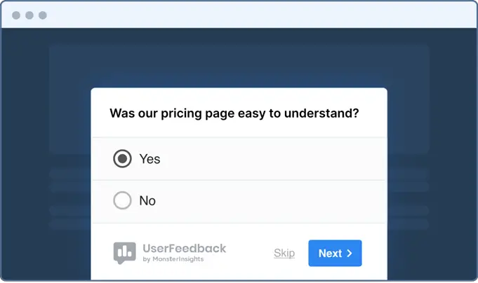 pricing page survey tool