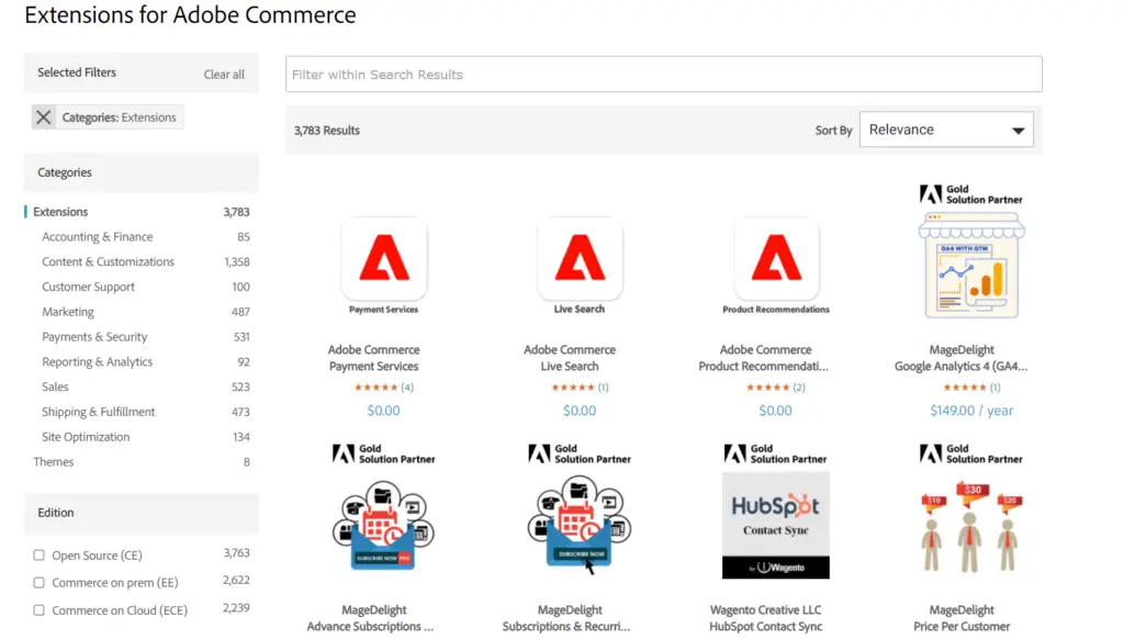 Extensions for adobe commerce