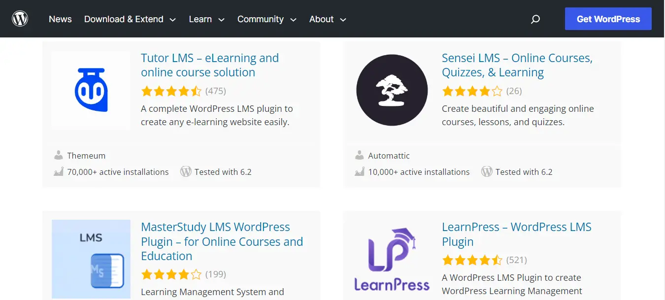 ปลั๊กอิน WordPress สำหรับไซต์การศึกษา