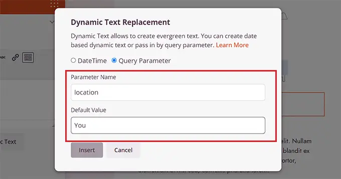 Select dynamic parameter query