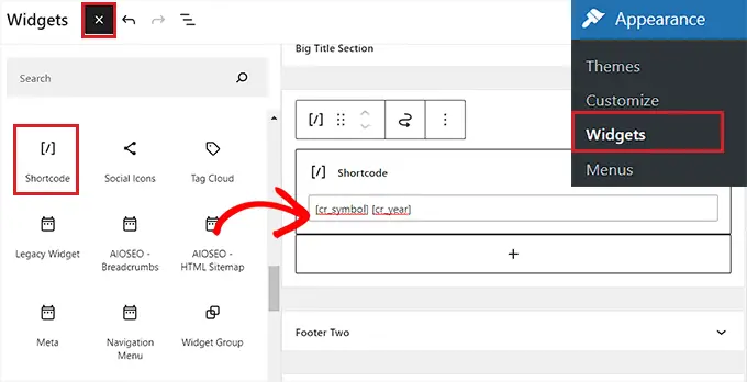 Plugin-Shortcode im Fußzeilen-Widget hinzufügen