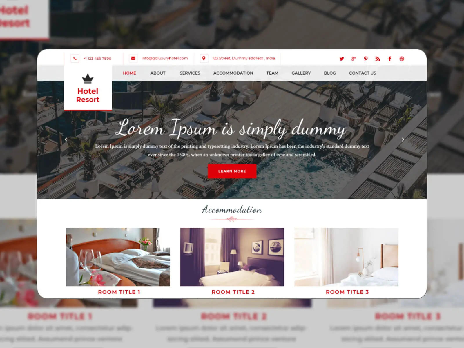 Hotel Resort fotoğrafı - dimgray, gümüş, gri, darkslategray ve kar rengi tonlamalarında gelişmiş işlevsellik yatak ve kahvaltı WordPress şablonu