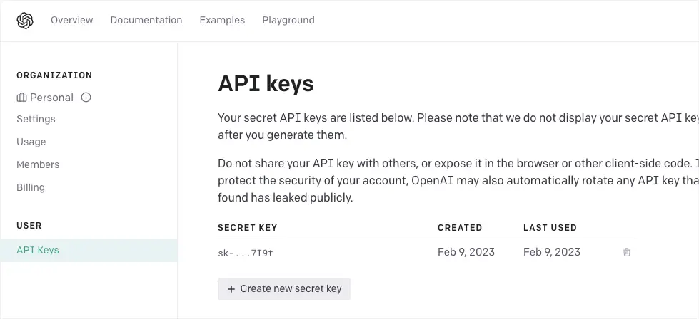 OpenAI API keys