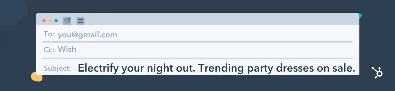 Beispiel für einprägsame E-Mail-Betreffzeilen: Electrify Your Night OutIMG-Name: electrify