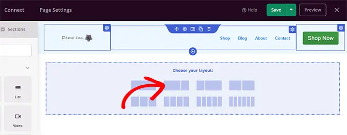 Add layout columns