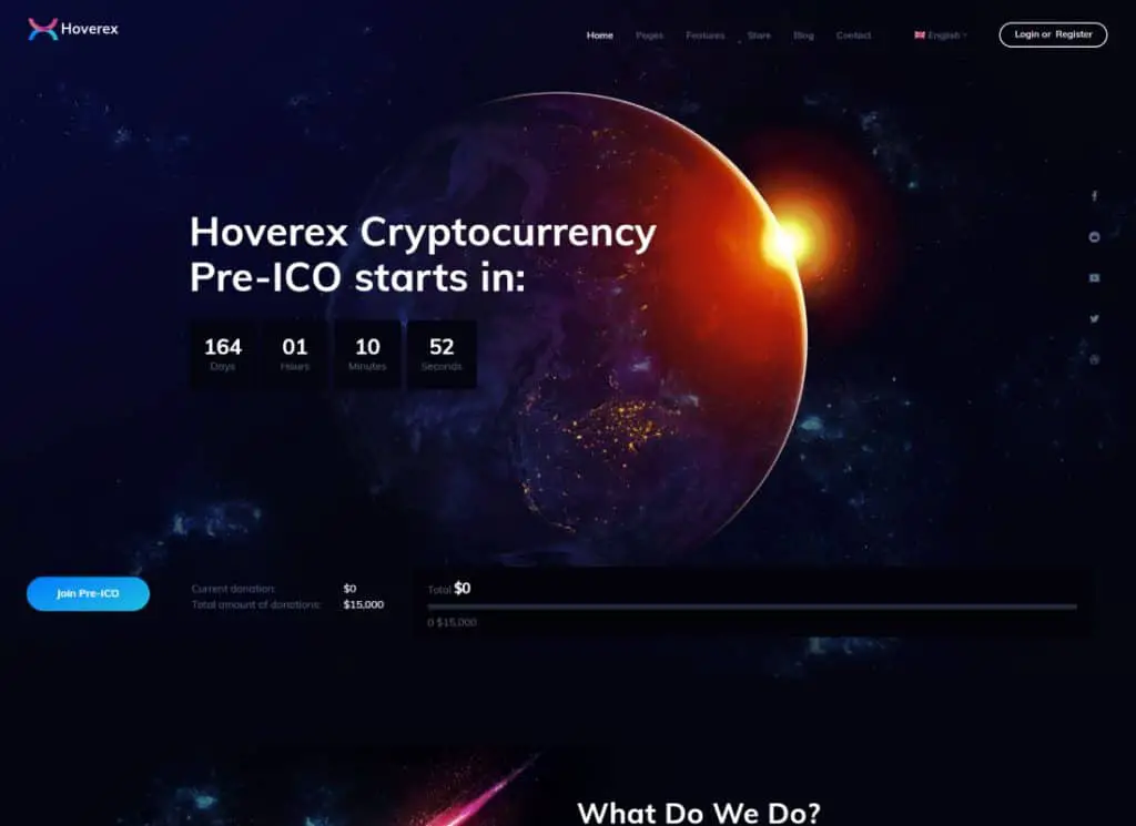 Hoverex | Cryptocurrency, NFT ve ICO WordPress Teması + İspanyolca