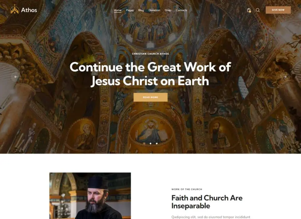 Athos | Tema WordPress pentru Biserica Creștină Ortodoxă