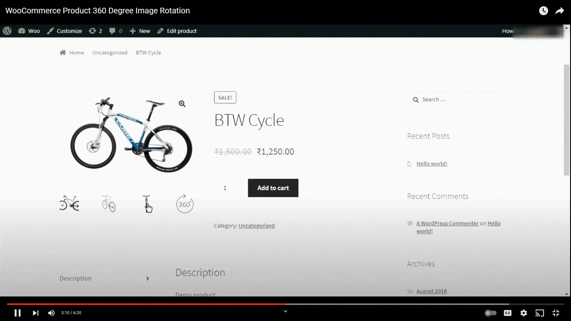 Gambar WooCommerce 360 ​​derajat