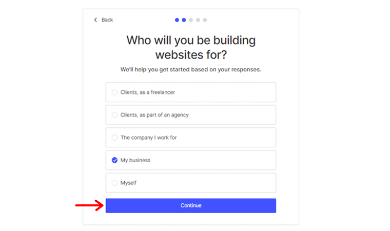 Scegli per chi costruirai il sito web