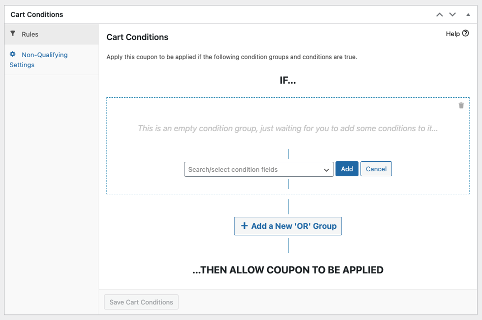 Step 2: Set up a cart condition