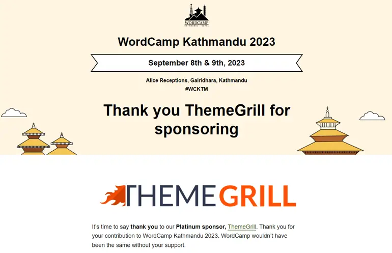 ThemeGrill sponsorizează WordCamp Kathmandu