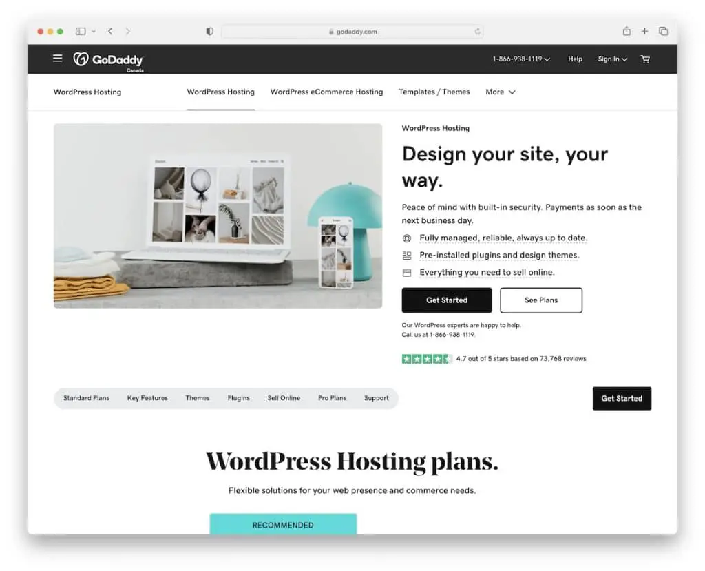 godaddy wordpress hosting canada