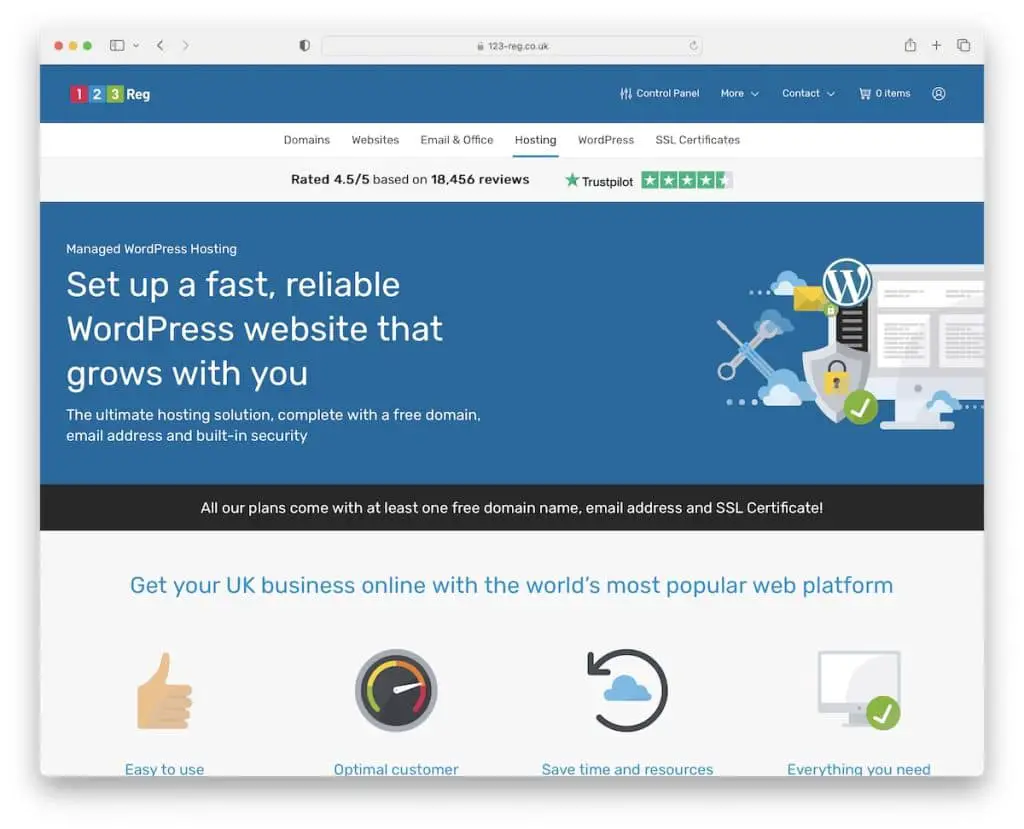123 reg uk hosting wordpress