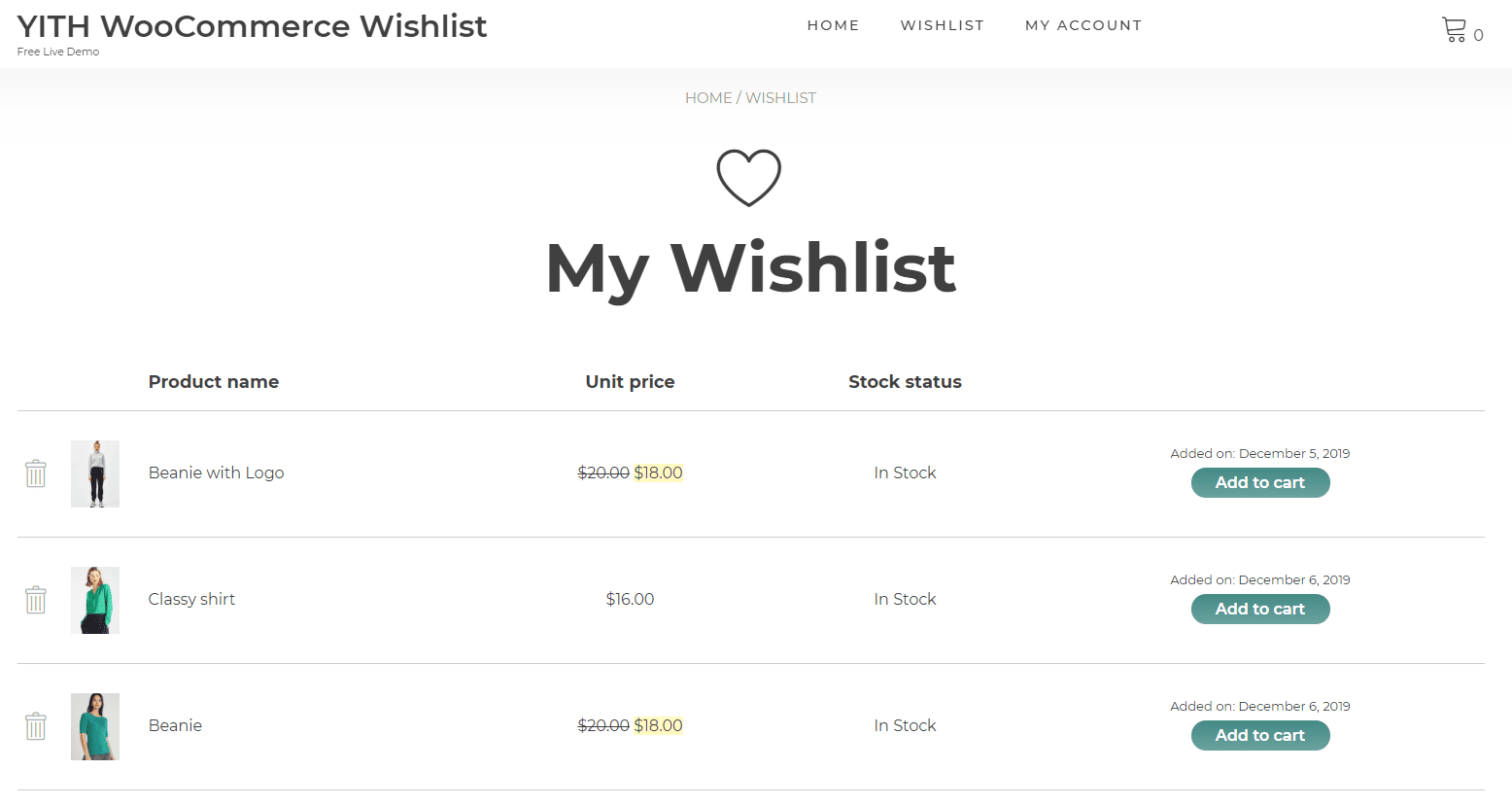 WooCommerce Meine Wunschliste