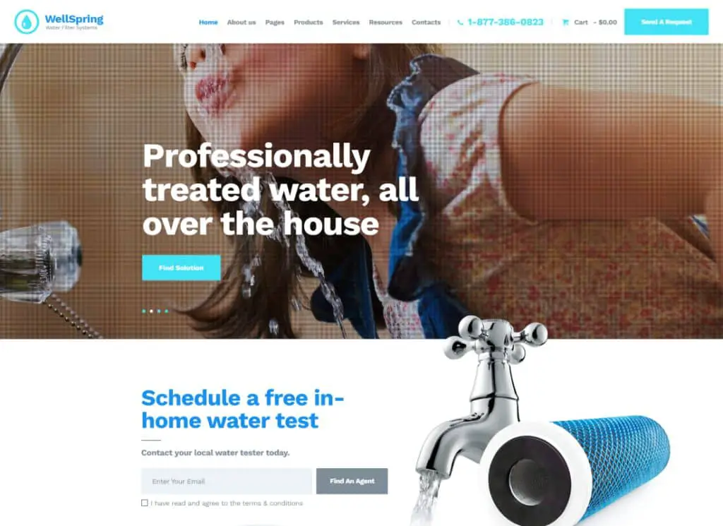 WellSpring | Filtre Aqua și Tema WordPress pentru livrarea apei potabile