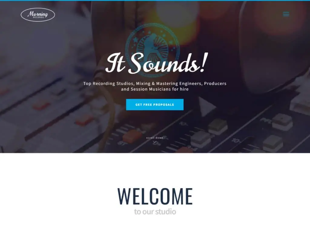 Morning Records - Tema WordPress elegantă de studio electronic de sunet