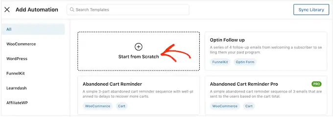 The FunnelKit automation template library