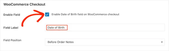 Adding the birth date field to an online store's checkout page