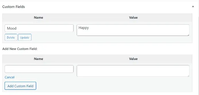 View newly created custom field