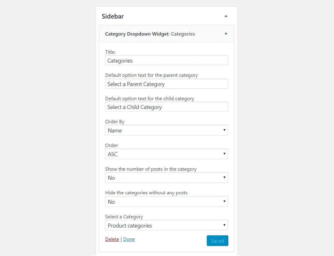 Plugin de meniu dropdown simplu WordPress