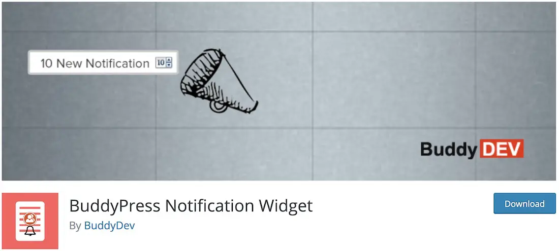 widget de notificări buddypress