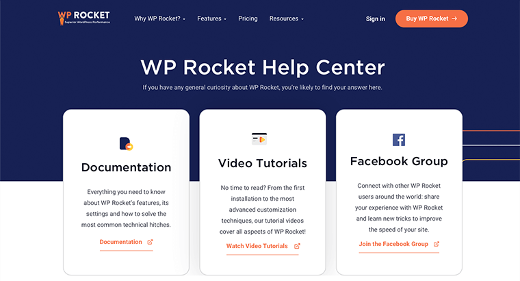 WP Rocket-Hilfecenter