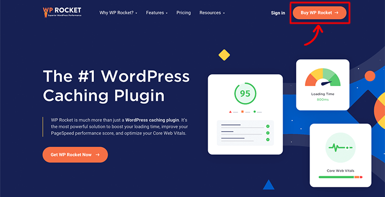 Faceți clic pe butonul Cumpărați WP Rocket