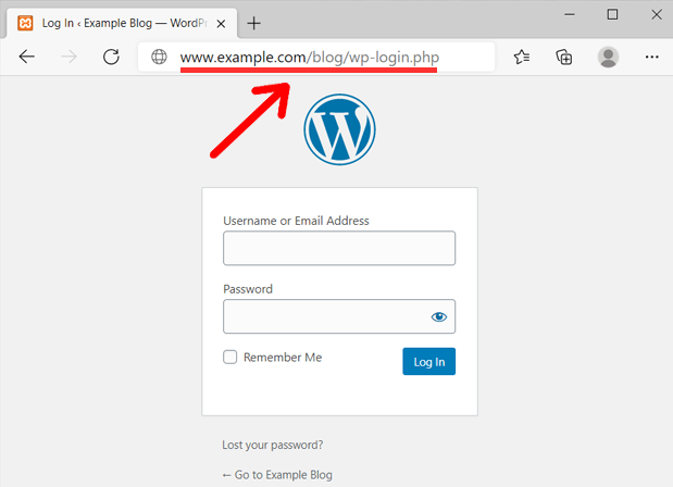 Página de inicio de sesión de WordPress