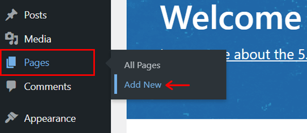 Adicionar nova página no WordPress