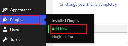 Vá para Plugin>Adicionar novo