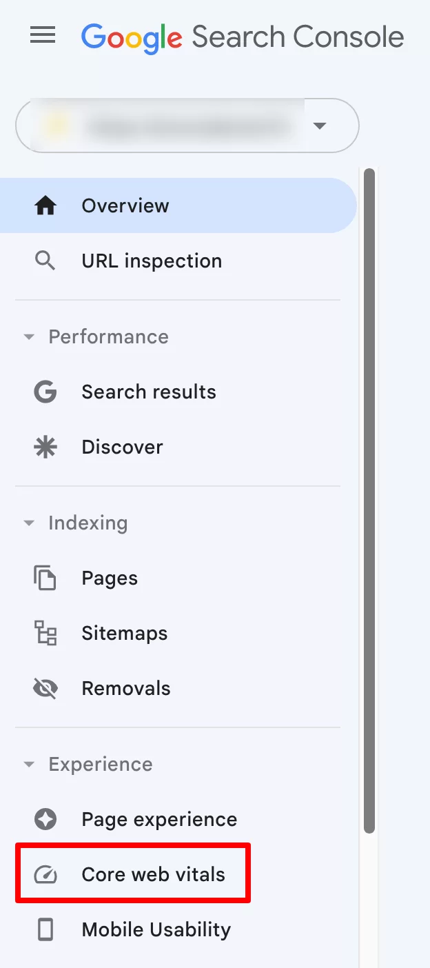 Core Web Vitals en Google Search Console.