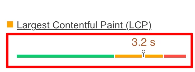 Größter Contentful Paint auf PageSpeed ​​Insights.