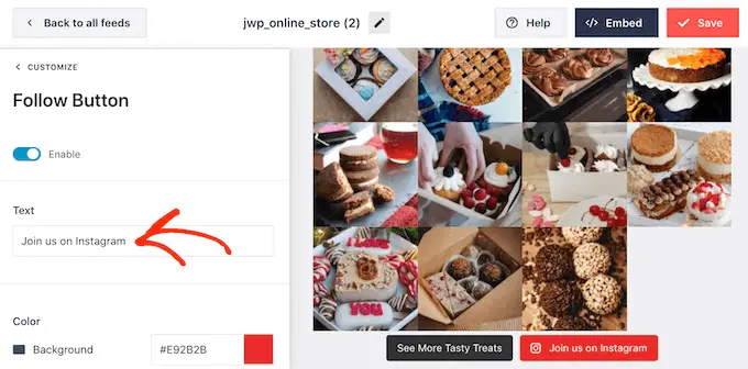 Adding your own messaging to an Instagram CTA button