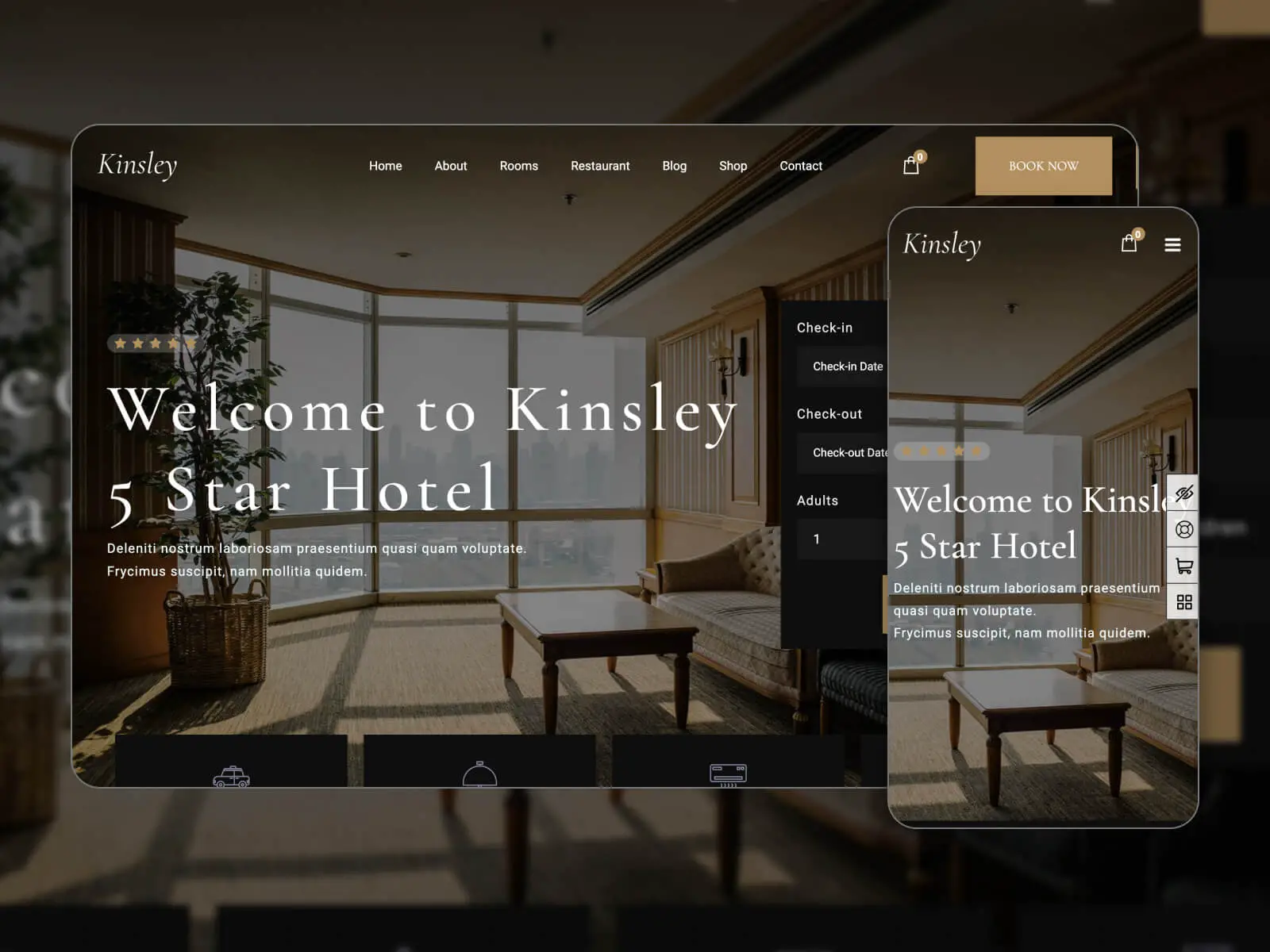 Imagen de Kinsley: tema de WordPress bien diseñado para plataformas de reservas de hoteles en línea en la paleta de colores verde oliva oscuro, Gainsboro, negro, gris oscuro y gris pizarra oscuro.