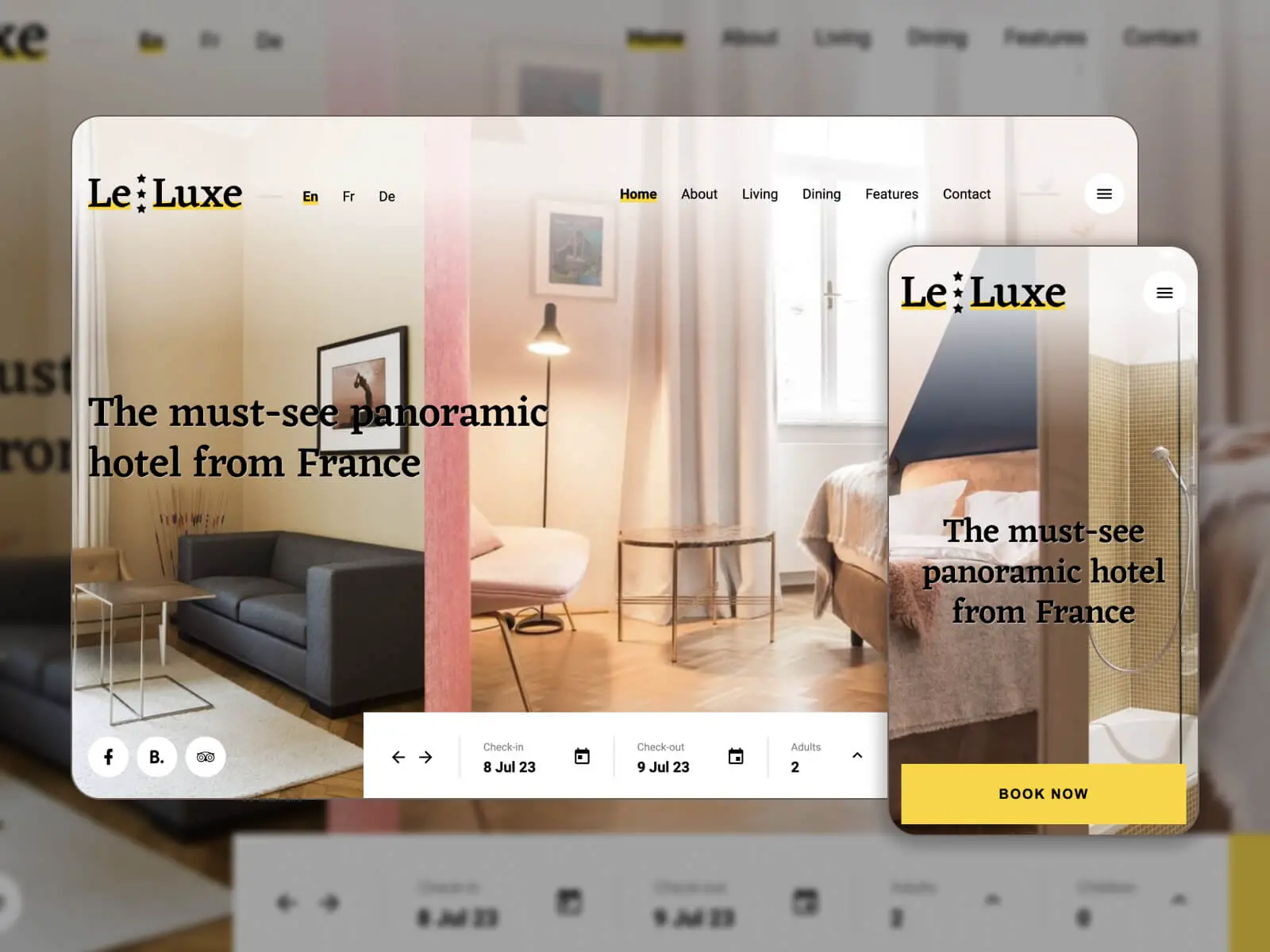 Bild von LeLuxe – vielseitiges Layout-Hotelreservierungs-WP-Theme für unterschiedliche Bedürfnisse in den Farbkombinationen Rosébraun, Hellbraun, Leinen, Dunkelgrau und Dunkelschiefergrau