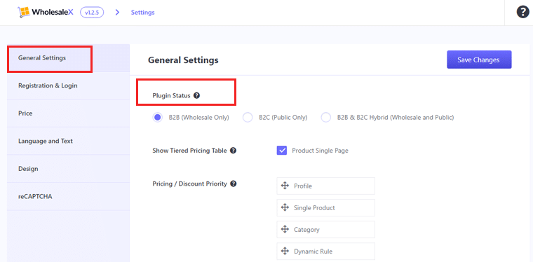 Buka Pengaturan Umum dan Status Plugin