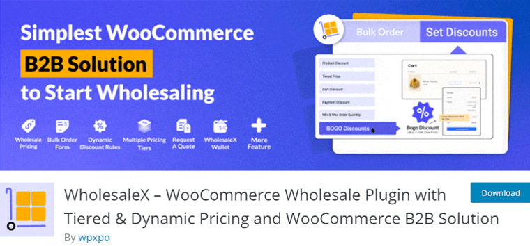 Complemento mayorista WholesaleX WooCommerce