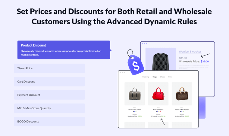 Définir des règles de tarification dynamiques - Plugin de vente en gros WholesaleX WooCommerce