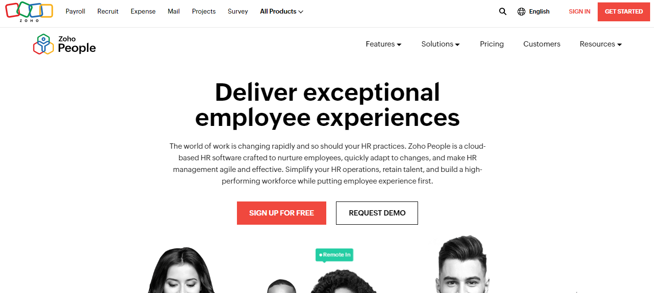 Zoho People-Website