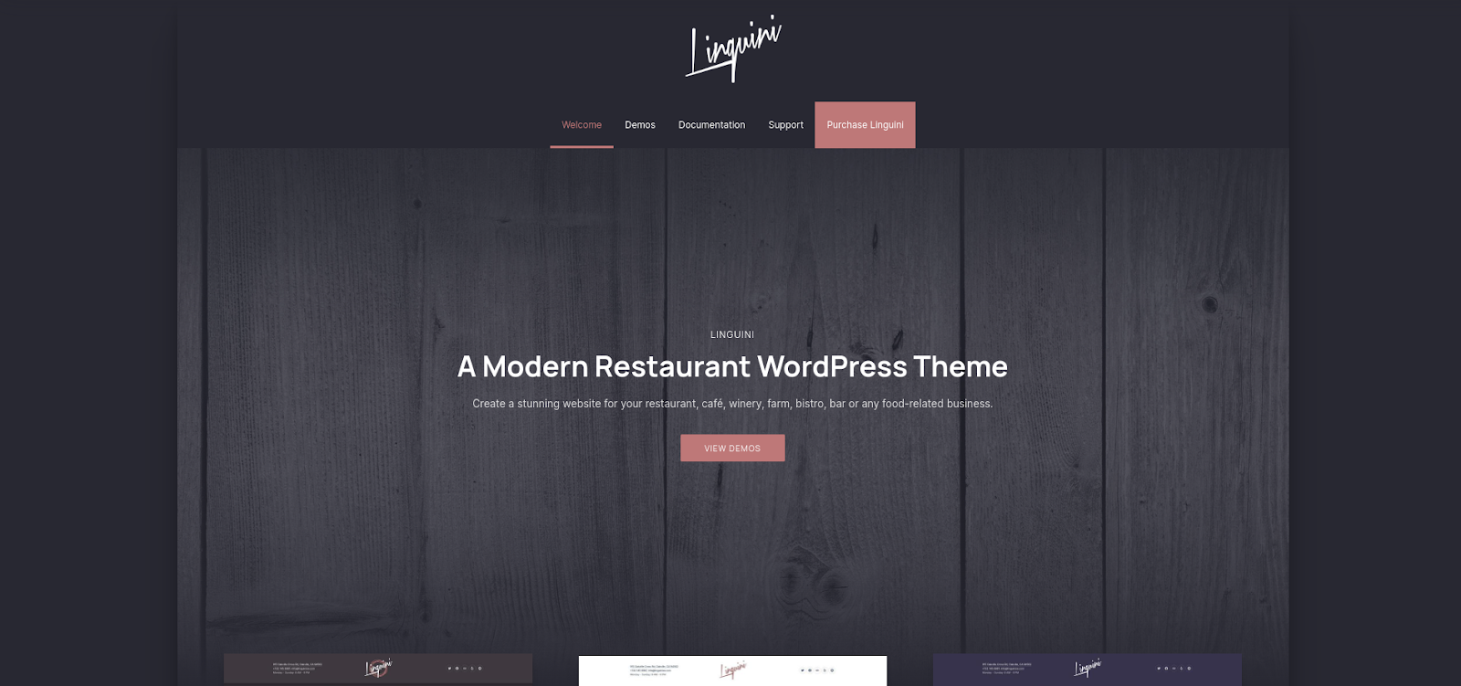 Tema WordPress Linguini Restaurant