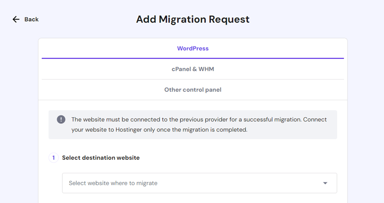 Trimiteți cererea de migrare