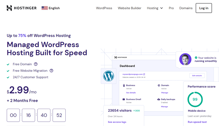 Hostinger Piattaforma di hosting WordPress