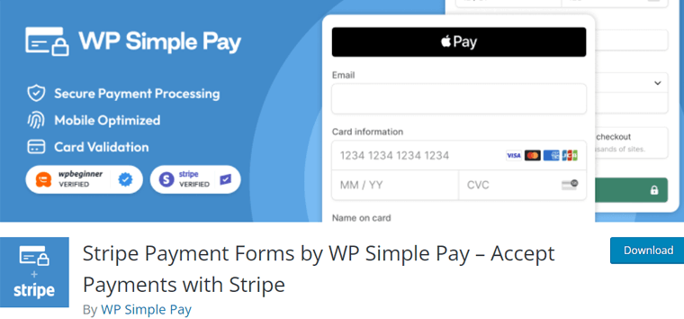 WP Simple Pay WordPress Plugin - قبول التبرعات على موقع WordPress