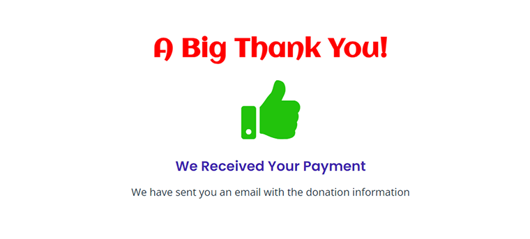 Página de agradecimiento: acepte donaciones en el sitio de WordPress