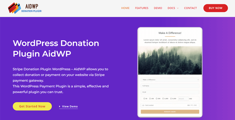 Complemento de donación de WordPress AidWP