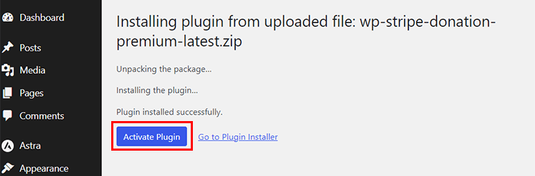 Klik pada Tombol Aktifkan Plugin