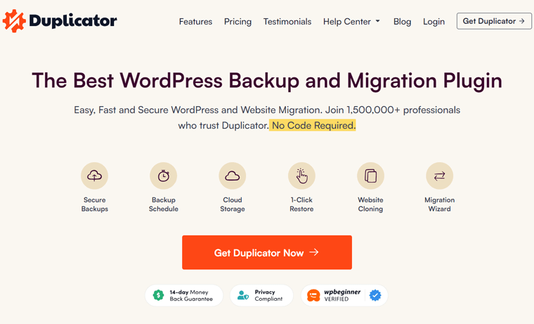 เครื่องทำสำเนา - ปลั๊กอินสำรอง WordPress