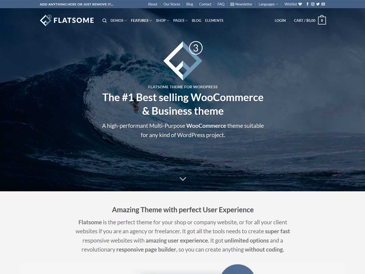 Temas WordPress mais rápidos e gratuitos: flatsome-min