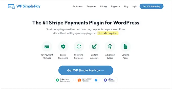 WP Simple Pay website